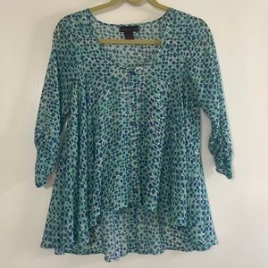 Material girl quarter length sleeve blue blouse
